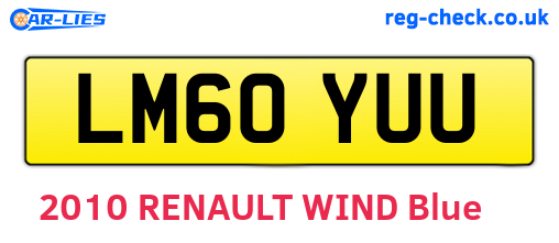 LM60YUU are the vehicle registration plates.