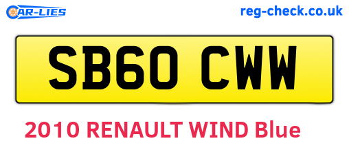 SB60CWW are the vehicle registration plates.