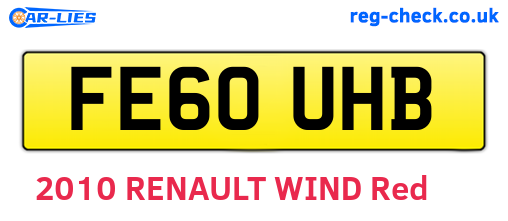 FE60UHB are the vehicle registration plates.