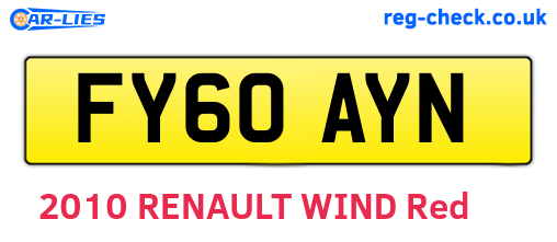 FY60AYN are the vehicle registration plates.