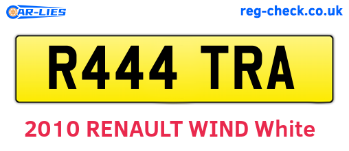 R444TRA are the vehicle registration plates.