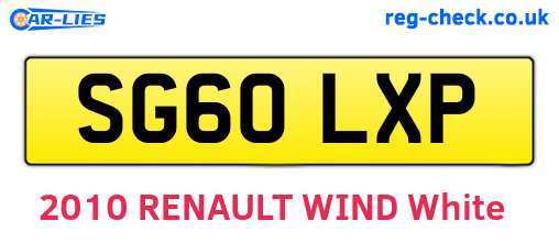 SG60LXP are the vehicle registration plates.