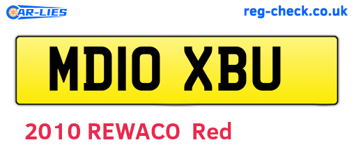 MD10XBU are the vehicle registration plates.