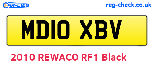 MD10XBV are the vehicle registration plates.