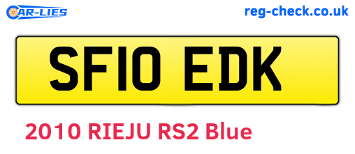 SF10EDK are the vehicle registration plates.
