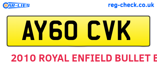 AY60CVK are the vehicle registration plates.