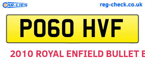 PO60HVF are the vehicle registration plates.