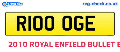 R100OGE are the vehicle registration plates.