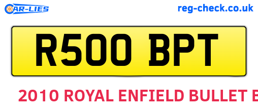 R500BPT are the vehicle registration plates.