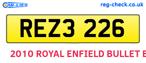 REZ3226 are the vehicle registration plates.