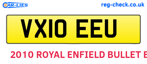 VX10EEU are the vehicle registration plates.