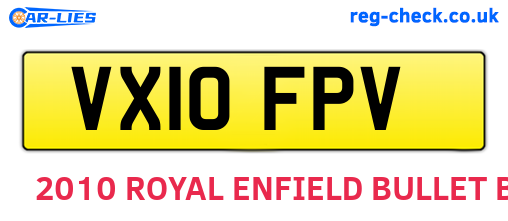 VX10FPV are the vehicle registration plates.