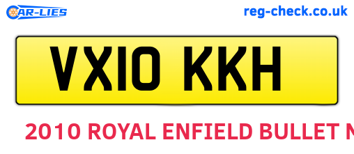VX10KKH are the vehicle registration plates.