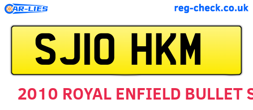 SJ10HKM are the vehicle registration plates.