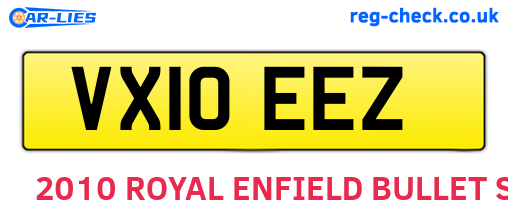 VX10EEZ are the vehicle registration plates.