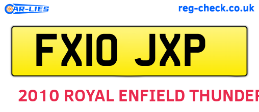 FX10JXP are the vehicle registration plates.