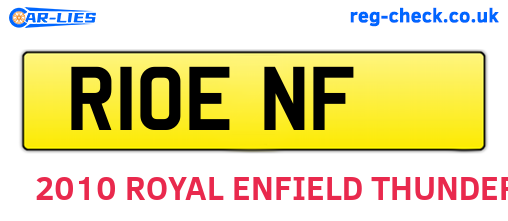 R10ENF are the vehicle registration plates.