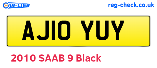 AJ10YUY are the vehicle registration plates.