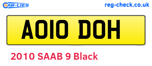 AO10DOH are the vehicle registration plates.