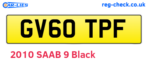 GV60TPF are the vehicle registration plates.