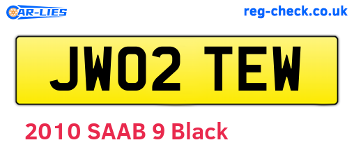 JW02TEW are the vehicle registration plates.