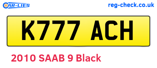 K777ACH are the vehicle registration plates.