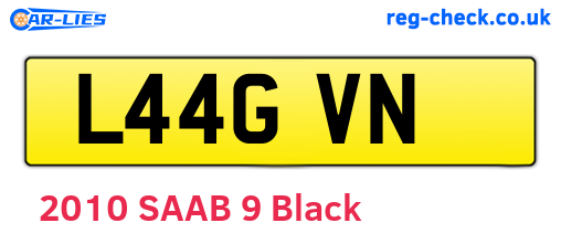 L44GVN are the vehicle registration plates.