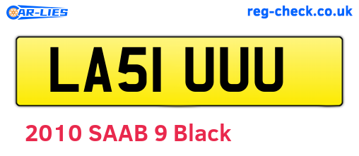 LA51UUU are the vehicle registration plates.