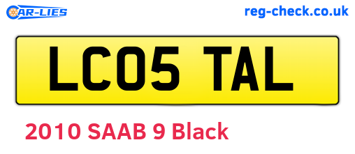 LC05TAL are the vehicle registration plates.