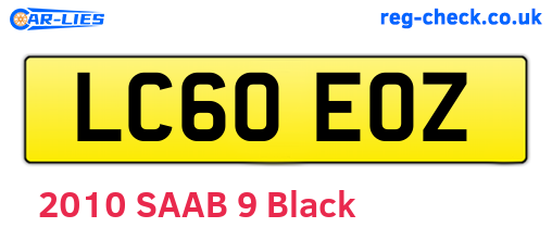 LC60EOZ are the vehicle registration plates.