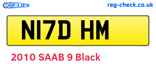N17DHM are the vehicle registration plates.