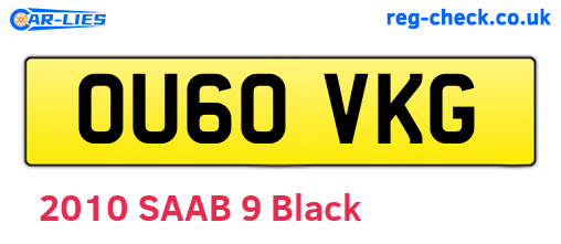 OU60VKG are the vehicle registration plates.