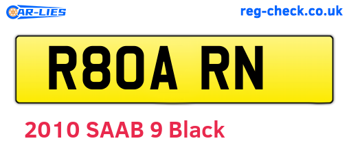 R80ARN are the vehicle registration plates.