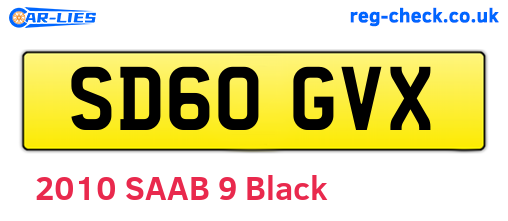 SD60GVX are the vehicle registration plates.