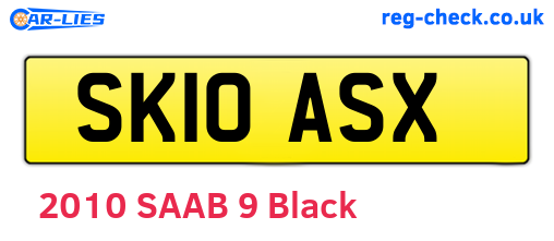 SK10ASX are the vehicle registration plates.