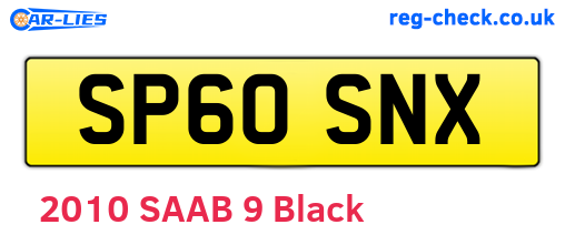 SP60SNX are the vehicle registration plates.