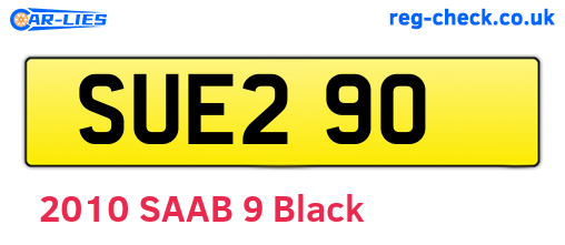 SUE290 are the vehicle registration plates.