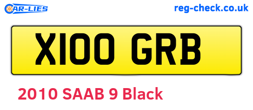 X100GRB are the vehicle registration plates.