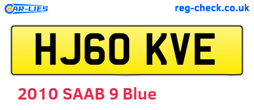 HJ60KVE are the vehicle registration plates.