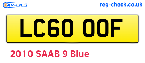 LC60OOF are the vehicle registration plates.