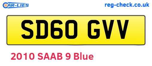 SD60GVV are the vehicle registration plates.