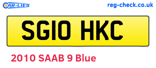 SG10HKC are the vehicle registration plates.