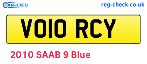 VO10RCY are the vehicle registration plates.