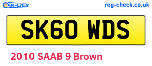 SK60WDS are the vehicle registration plates.