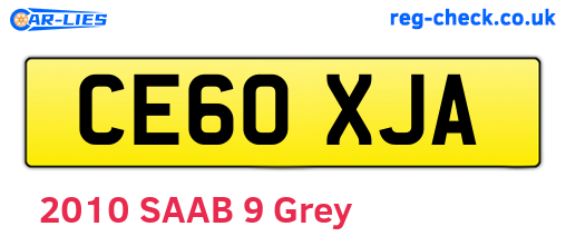 CE60XJA are the vehicle registration plates.