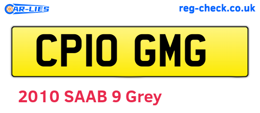 CP10GMG are the vehicle registration plates.