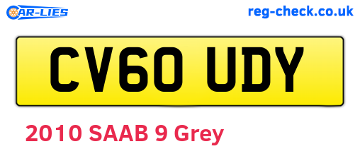 CV60UDY are the vehicle registration plates.