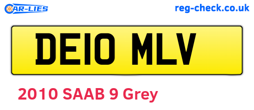 DE10MLV are the vehicle registration plates.