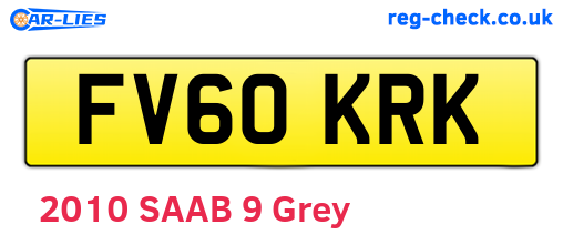 FV60KRK are the vehicle registration plates.