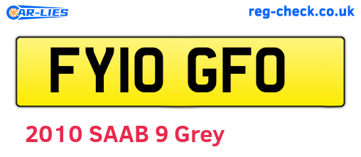 FY10GFO are the vehicle registration plates.